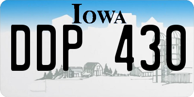 IA license plate DDP430