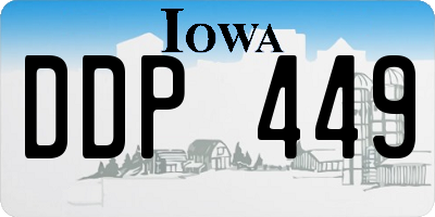 IA license plate DDP449