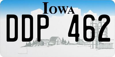 IA license plate DDP462