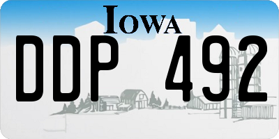 IA license plate DDP492