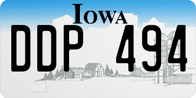 IA license plate DDP494
