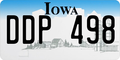 IA license plate DDP498