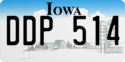 IA license plate DDP514