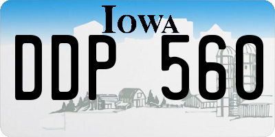IA license plate DDP560