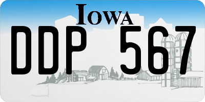 IA license plate DDP567