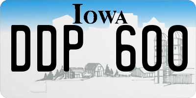 IA license plate DDP600