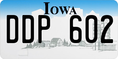 IA license plate DDP602