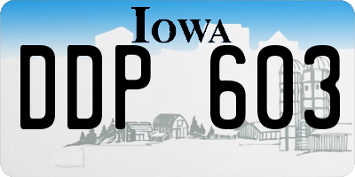 IA license plate DDP603