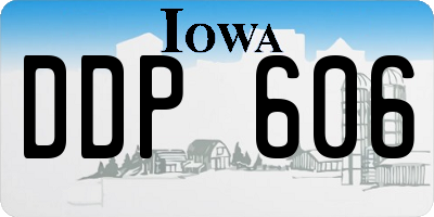 IA license plate DDP606