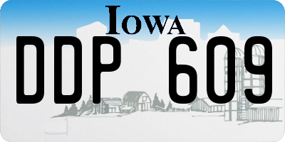 IA license plate DDP609