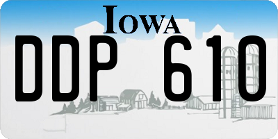 IA license plate DDP610