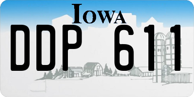 IA license plate DDP611