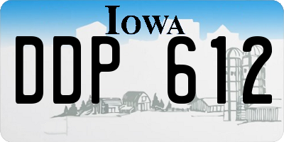 IA license plate DDP612