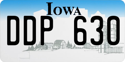 IA license plate DDP630
