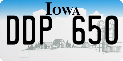 IA license plate DDP650