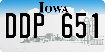 IA license plate DDP651