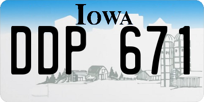 IA license plate DDP671