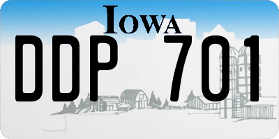 IA license plate DDP701