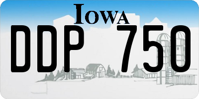 IA license plate DDP750