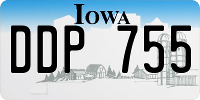 IA license plate DDP755