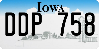 IA license plate DDP758