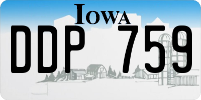 IA license plate DDP759