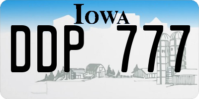 IA license plate DDP777