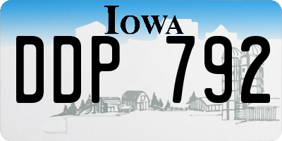 IA license plate DDP792