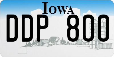 IA license plate DDP800