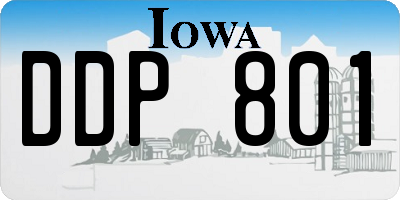 IA license plate DDP801