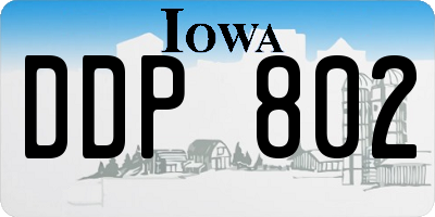 IA license plate DDP802