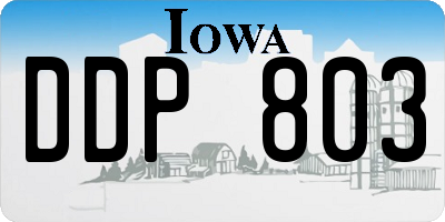 IA license plate DDP803