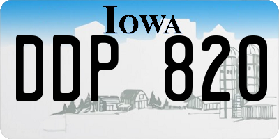 IA license plate DDP820