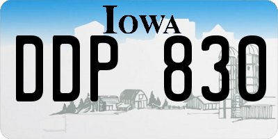 IA license plate DDP830