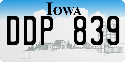 IA license plate DDP839
