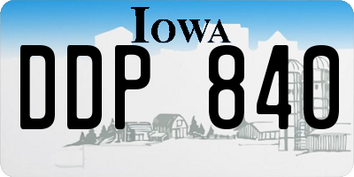 IA license plate DDP840