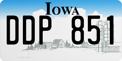 IA license plate DDP851