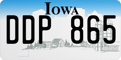 IA license plate DDP865
