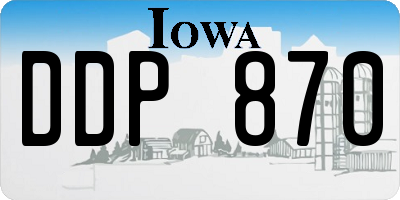 IA license plate DDP870