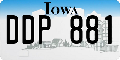 IA license plate DDP881