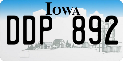 IA license plate DDP892
