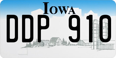 IA license plate DDP910