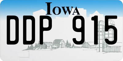 IA license plate DDP915