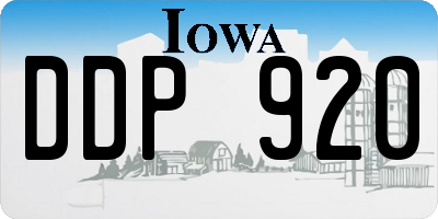 IA license plate DDP920