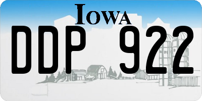 IA license plate DDP922