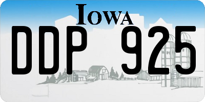 IA license plate DDP925