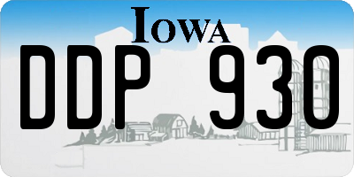 IA license plate DDP930