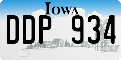 IA license plate DDP934