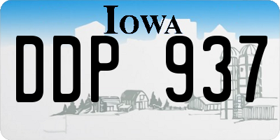 IA license plate DDP937