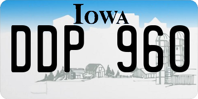 IA license plate DDP960
